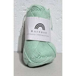 Hobbii Rainbow 8/4 Quality 100% Cotton Yarn - 1 Skein Color Light Green #25